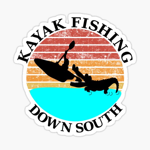 Kayak Fishing Down South Sticker for Sale by Oldroadie