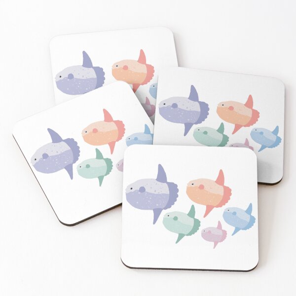 Item preview, Many Molas: Pastel School of Ocean Sunfish, Mola mola designed and sold by Opalescent Studios.