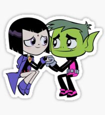 Teen Titans - Bbrae holding hands Sticker