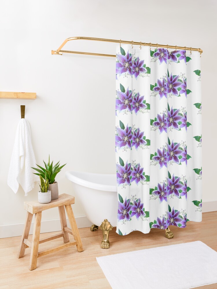 Disover Purple Floral Designs Shower Curtain