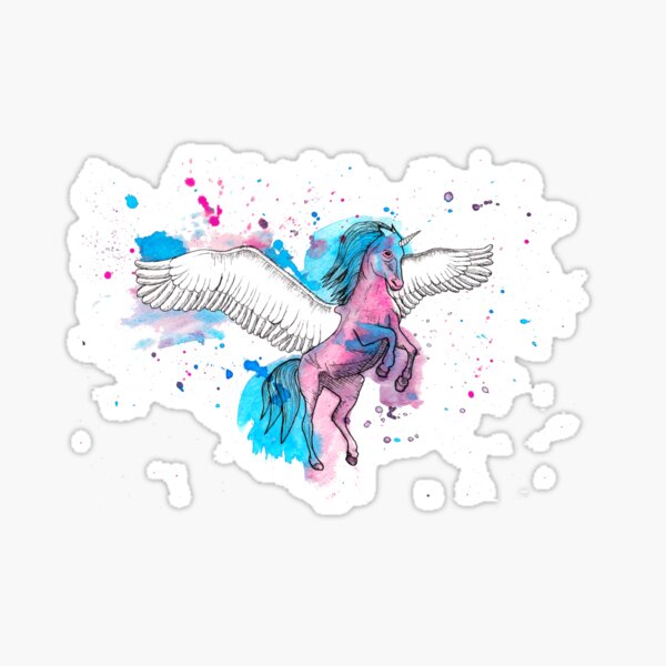 Watercolour Unicorn 2 Sticker