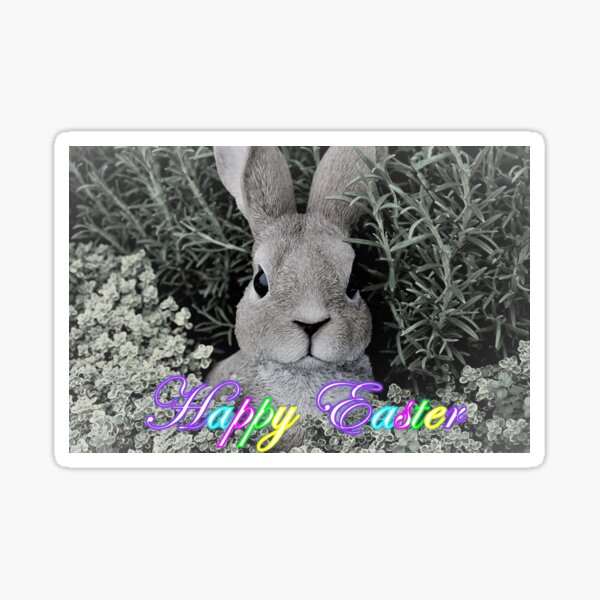 Easter Bunny in the Yard Sticker
