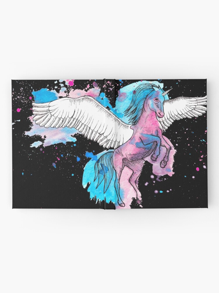 Alternate view of Watercolour Unicorn 2 on Black Hardcover Journal