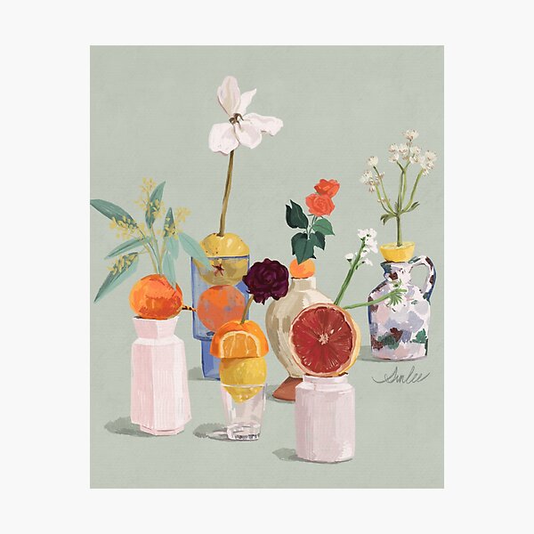 Item preview, Still Life with Citrus and Flowers designed and sold by SunLee Art.