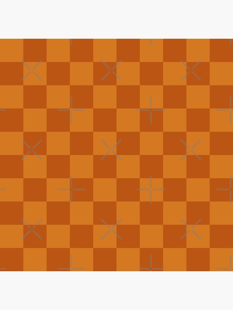 Disover Burnt orange checkered pattern, Burnt orange chequered Premium Matte Vertical Poster