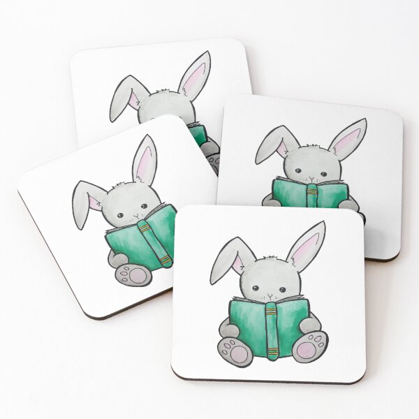 Item preview, Bunny with Book Watercolor designed and sold by kmstudio.