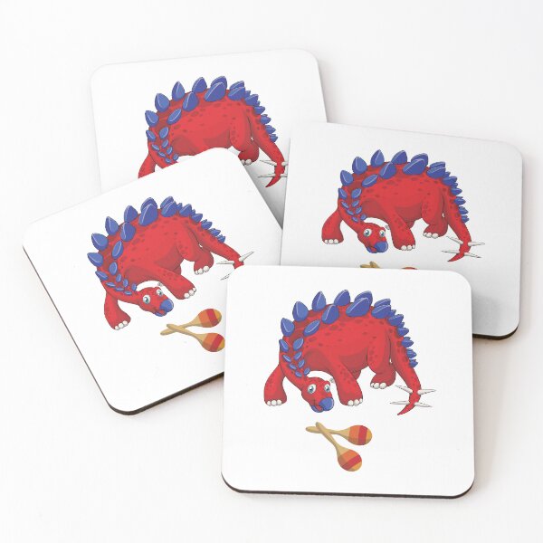 Item preview, Dinosaur Playing Maracas ,Funny Good Dinosaur Maracas Lovers Cool Red Blue Design designed and sold by pedrored369.