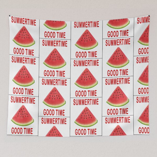 Item preview, Summertime, good time, and watermelon: best of times, picnic, down by the creek, cool water, friends, family designed and sold by Becky Hunter.