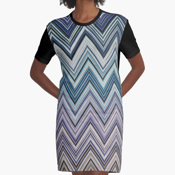 Home Decor Zig Zag Graphic T-Shirt Dress