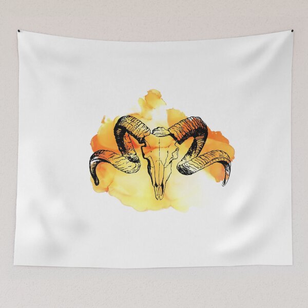 Item preview, Watercolor Splash Ram Skull designed and sold by alybugg.