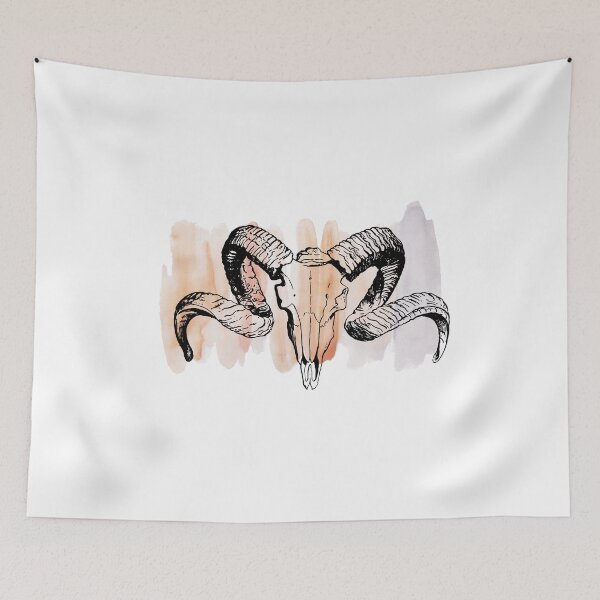 Item preview, Watercolor Splash Ram Skull designed and sold by alybugg.