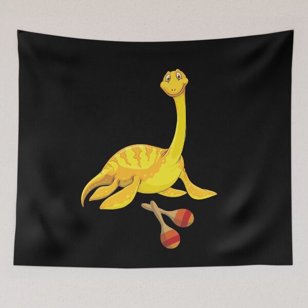 Item preview, Dinosaur Playing Maracas ,Funny Good Dinosaur Maracas Lovers Yellow Cute Dinosaur Art designed and sold by pedrored369.