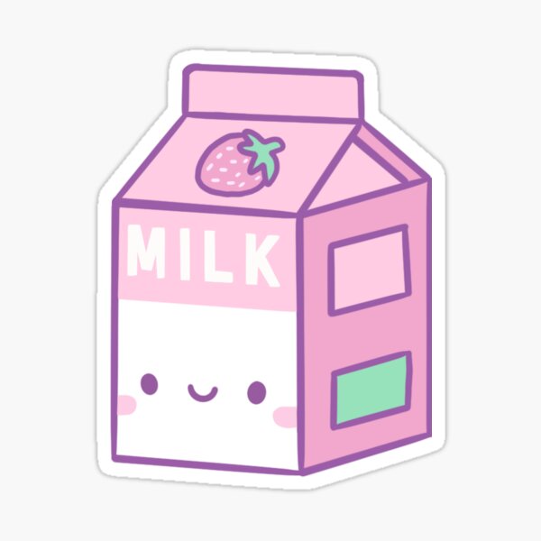 "Kawaii strawberry milk " Sticker by Maddystarr05 Redbubble