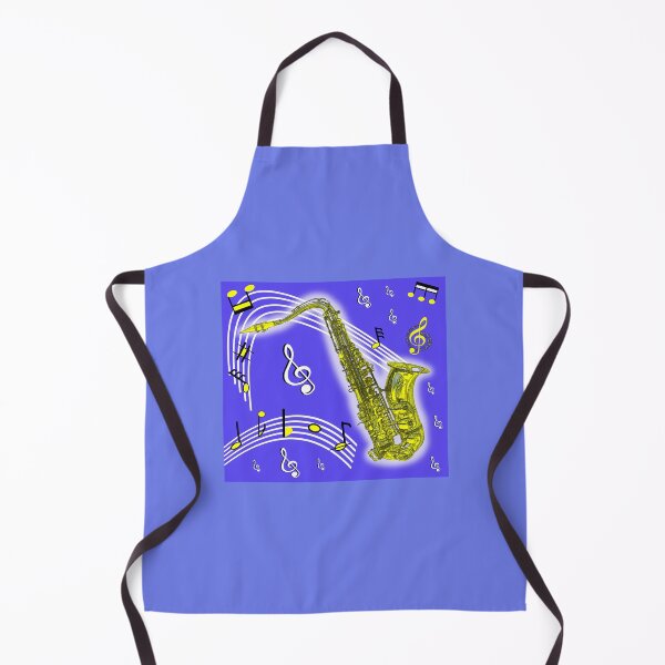 Item preview, Funky Yellow Highlighted Saxophone on a Sky-Blue Background designed and sold by ThisNThatImages.