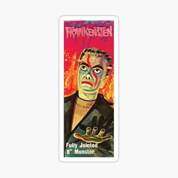 Lincoln Monsters: Frankenstein Box Art Mego Knock Off Sticker