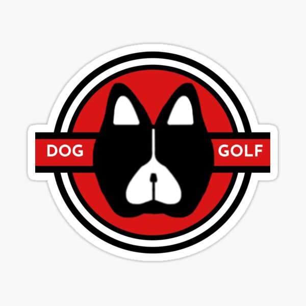 "Dog Golf Red Edition " Sticker for Sale by DogGolf Redbubble