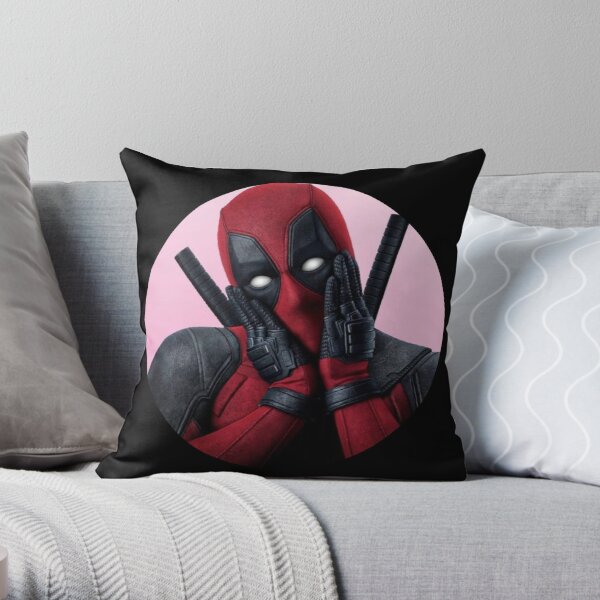 Deadpool Ryan Reynolds drawing Throw Pillow