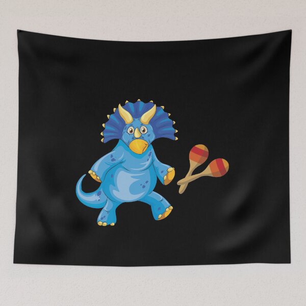 Item preview, Dinosaur Playing Maracas ,Funny Good Dinosaur Maracas Lovers Blue Design designed and sold by pedrored369.