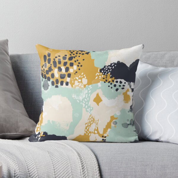 Tinsley - Modern abstract painting in bold, fresh colors Throw Pillow