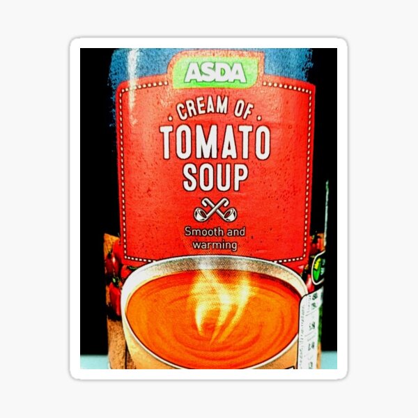 "Andy Warhol inspired ASDA tomato soup tin art" Sticker for Sale by