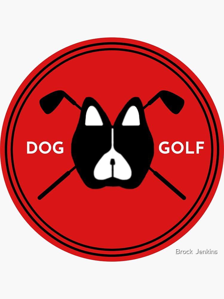 "Dog Golf Red Alternative Logo " Sticker by DogGolf Redbubble
