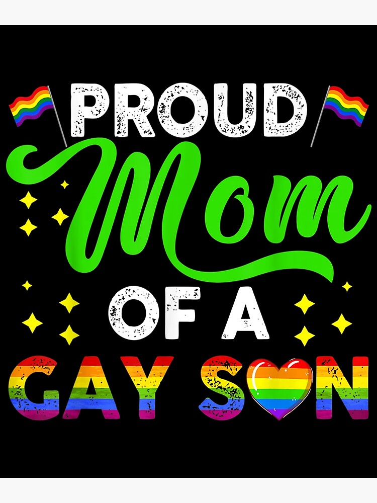 Proud Mom Of A Gay Son Cool Happy Mothers Day Lgbt Gay Flag Poster 