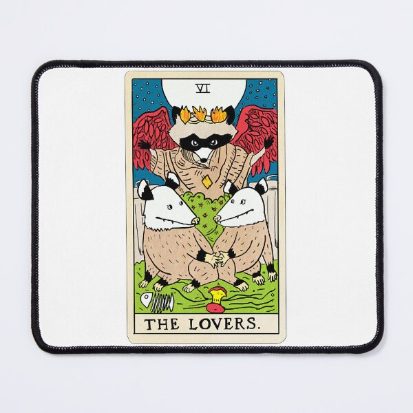 Item preview, Opossum Tarot Card The Lovers  designed and sold by bylynnellal.