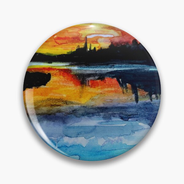Item preview, Big Bear Lake Watercolor Sunset designed and sold by signaturelaurel.