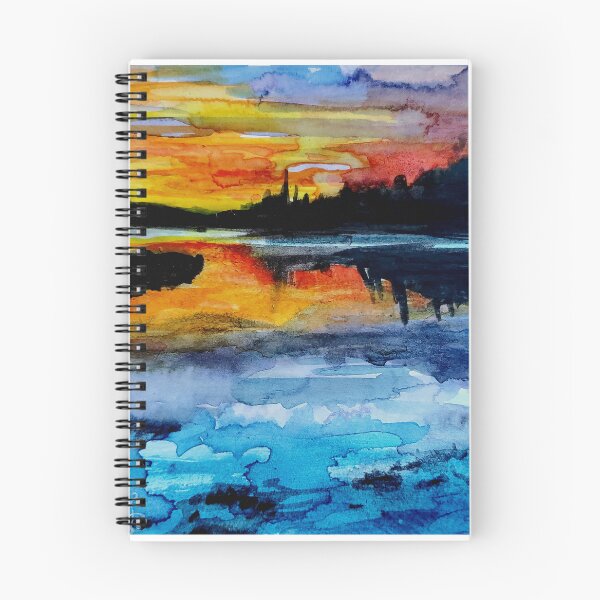 Item preview, Big Bear Lake Watercolor Sunset designed and sold by signaturelaurel.