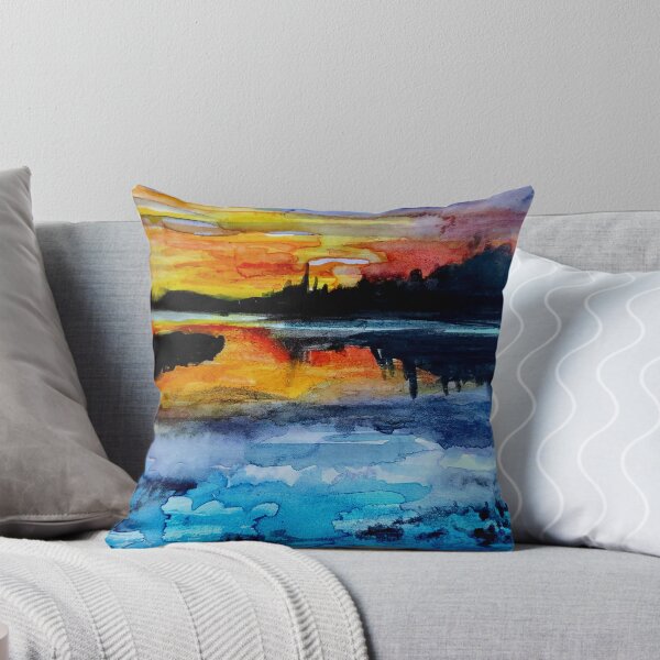 Item preview, Big Bear Lake Watercolor Sunset designed and sold by signaturelaurel.