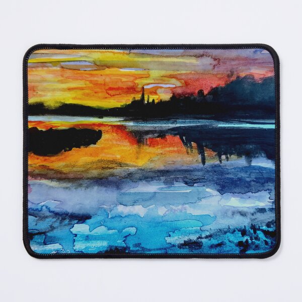 Item preview, Big Bear Lake Watercolor Sunset designed and sold by signaturelaurel.