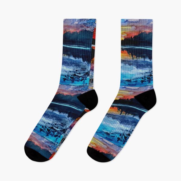 Item preview, Big Bear Lake Watercolor Sunset designed and sold by signaturelaurel.