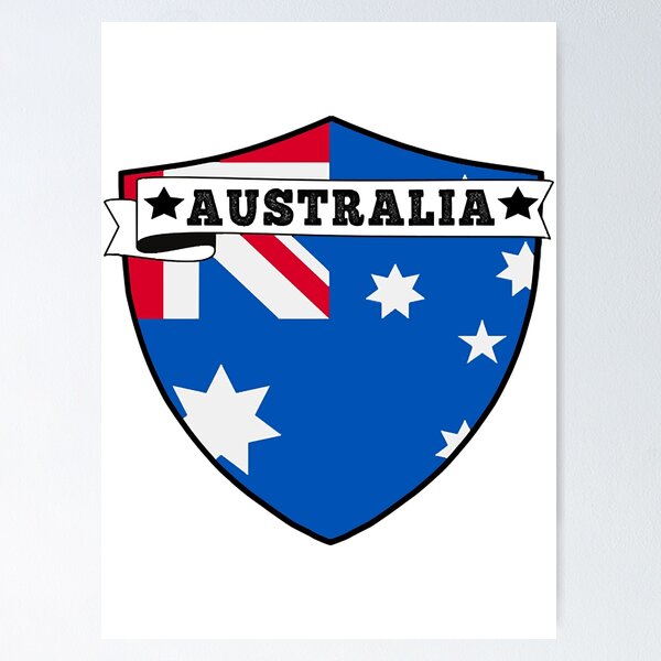 Item preview, australia COUNTRY SHIELD, MINIMALIST australia FLAG, I LOVE australia , BORN IN australia , australi designed and sold by bylynnellal.