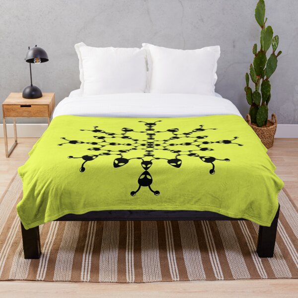 Item preview, ALIEN MANDALA | TRON NEON YELLOW ALIEN CLOSE ENCOUNTERS designed and sold by RagdollGypzy.