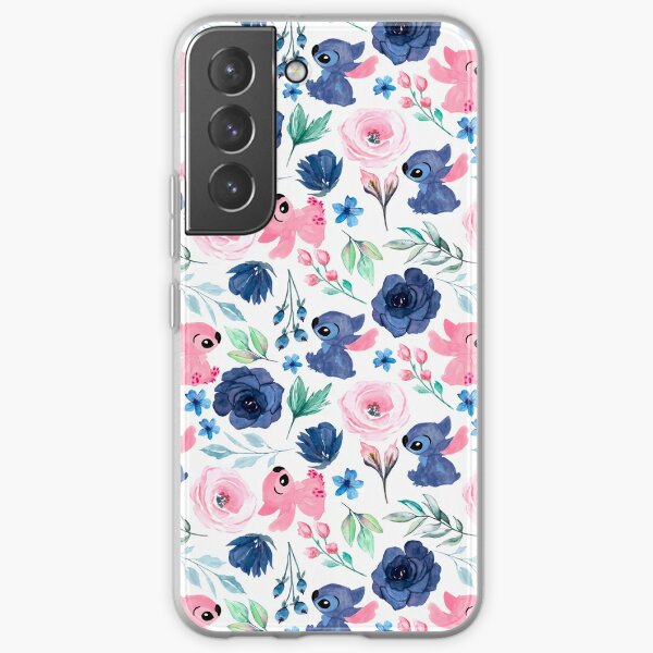 Pink Floral Stitch  Samsung Galaxy Soft Case