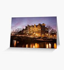 Canal houses architecture in Amsterdam Greeting Card