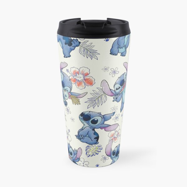 Stitch Floral In Retro Color Travel Coffee Mug
