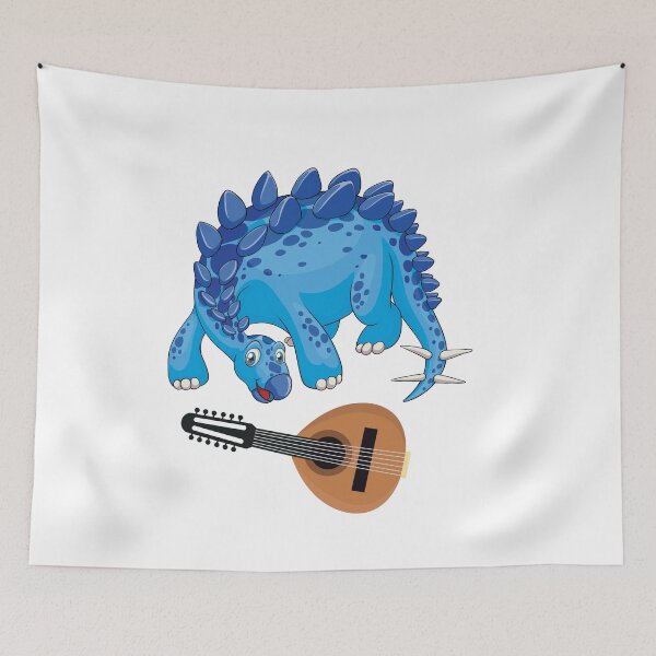 Artikelvorschau, Dinosaurier, der Ud spielt, lustiger guter Dinosaurier-Ud-Liebhaber-nettes blaues Design entworfen und verkauft von pedrored369.