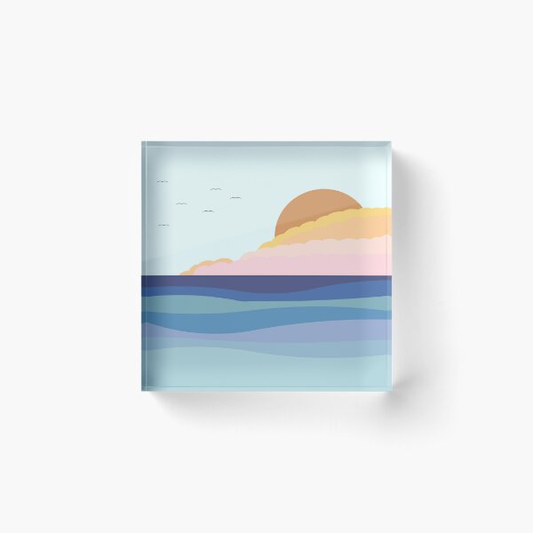 Ocean Sunrise Acrylic Block