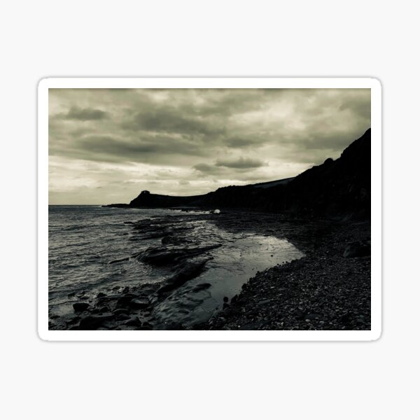 A Barren, Shadowy Beach Sticker