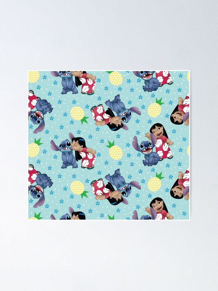 Lilo & Stitch Pineapple Pattern Poster for Sale by ThompsonBeauty