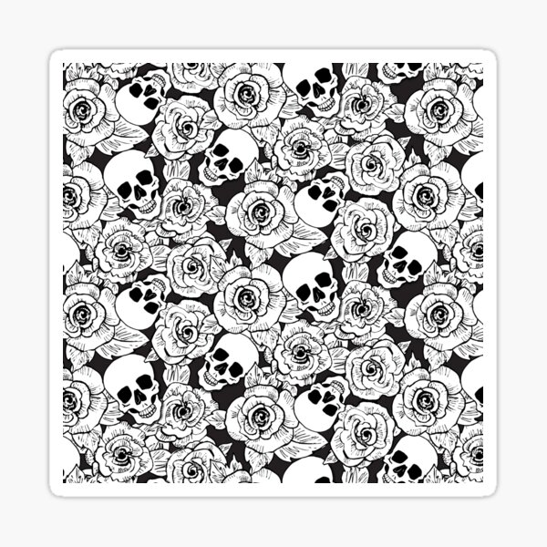 Skull and Rose Sketch Sticker