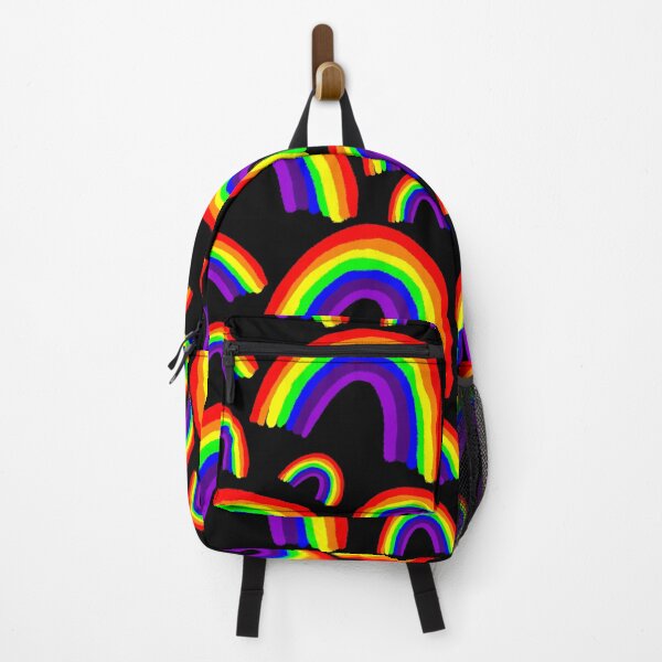 Item preview, Bright fun rainbows on black background designed and sold by LaBellCreative.