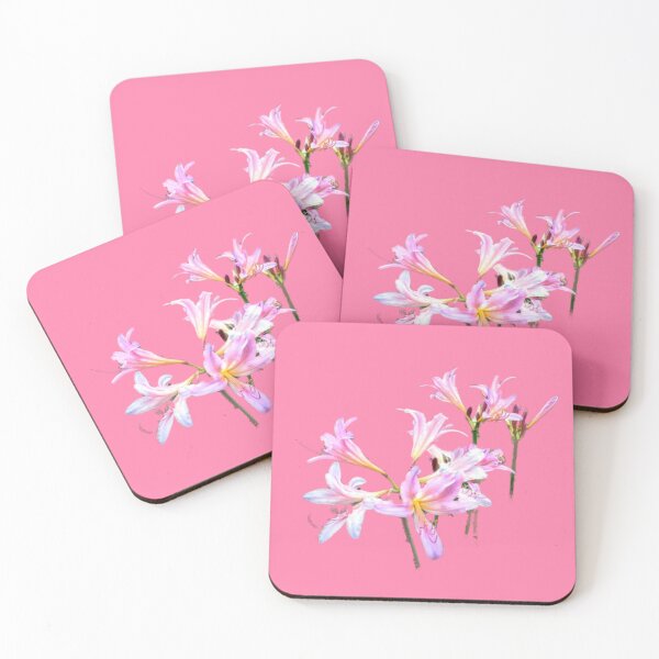Item preview, Pink Lilies (Amaryllis) (Salmon Pink on White) designed and sold by GladBlackLamb.
