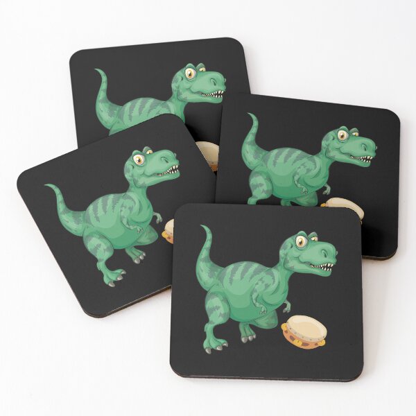Item preview, Dinosaur Playing Tambourine ,Funny Good Dinosaur Tambourine Lovers Green Design designed and sold by pedrored369.