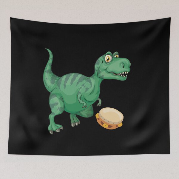 Item preview, Dinosaur Playing Tambourine ,Funny Good Dinosaur Tambourine Lovers Green Design designed and sold by pedrored369.