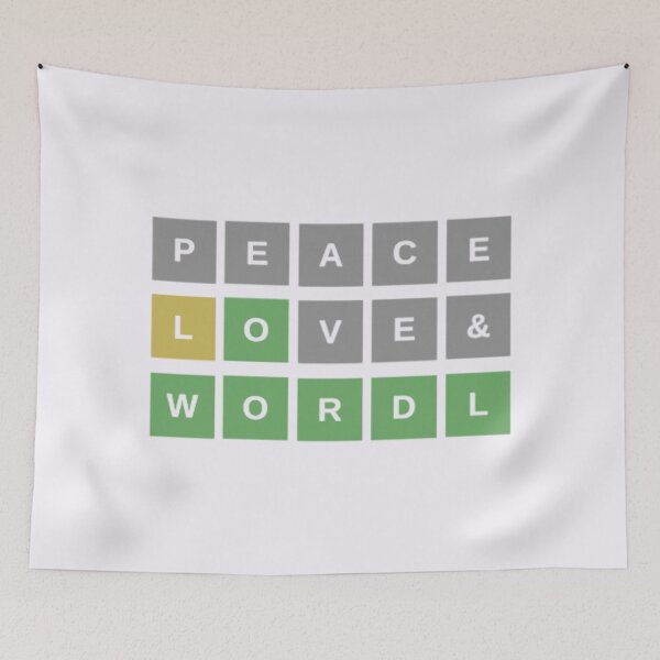 Item preview, peace love and wordle designed and sold by babyleafshop.