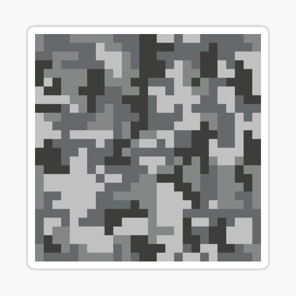 Urban Grey Pixel Camo Muster Sticker