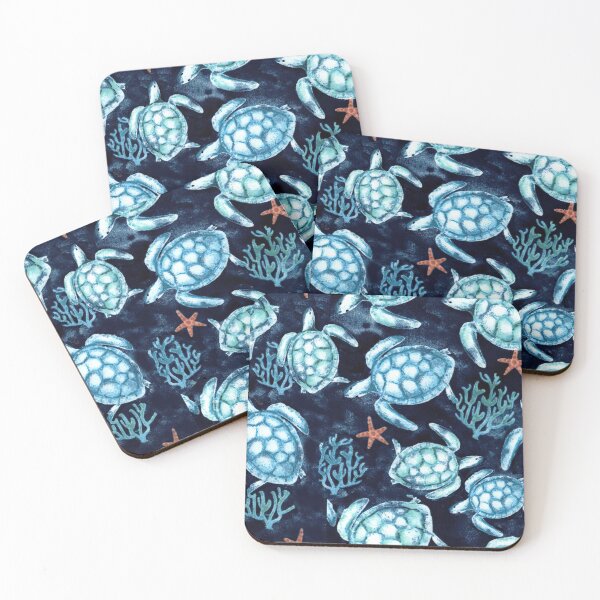 Item preview, Blue Turtles With Coral Star Fish designed and sold by SweetThreads79.