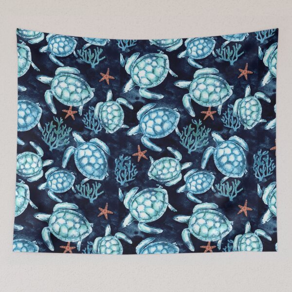 Item preview, Blue Turtles With Coral Star Fish designed and sold by SweetThreads79.